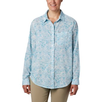 Columbia Overhemd Dames, PFG Sun Drifter II Long Sleeve Blauw, 45VKELCRJ